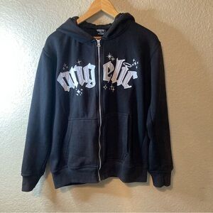 Angelic Motion Black Full Zip Up  Jacket Men’s Large